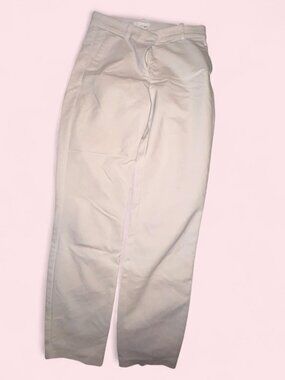Cream H&M trousers with zipper detail